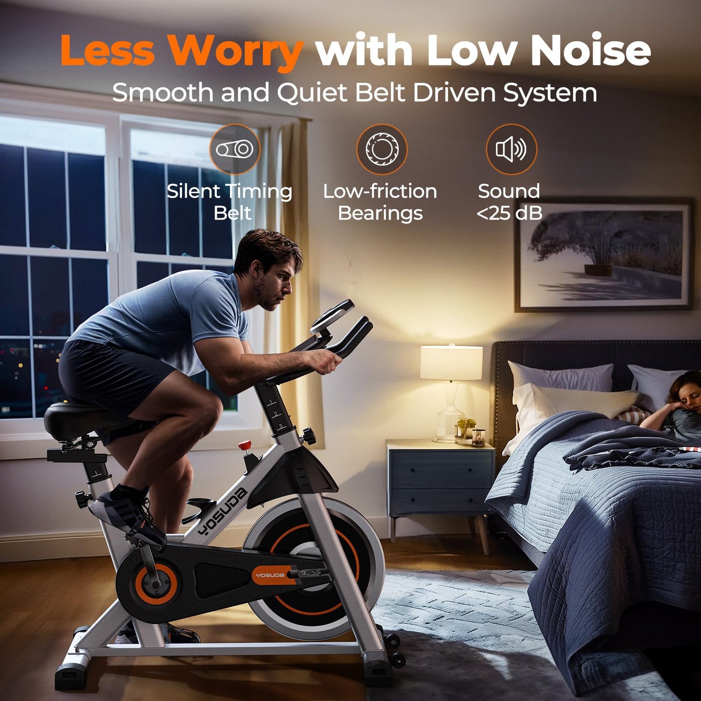YOSUDA Indoor Cycling Bike - 2023 Version - Stationary Bike with Tablet Mount & Comfortable Seat Cushion