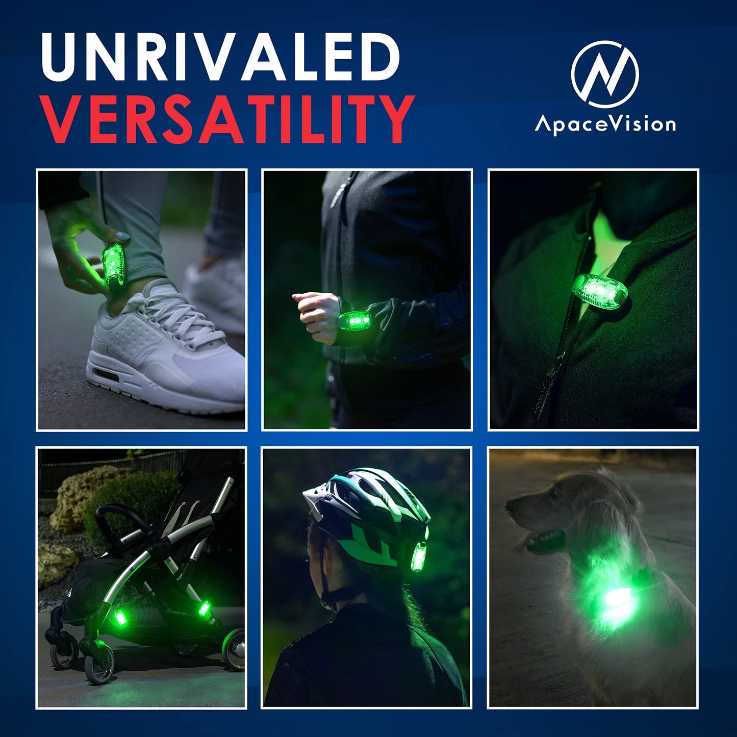 LED Safety Light (2 Pack) - Clip On Strobe/Running Lights for Runners, Dog, Bike, Walking, Boat, Kayak, Stroller and More - High Visibility Accessories for Your Reflective Gear, Bicycle