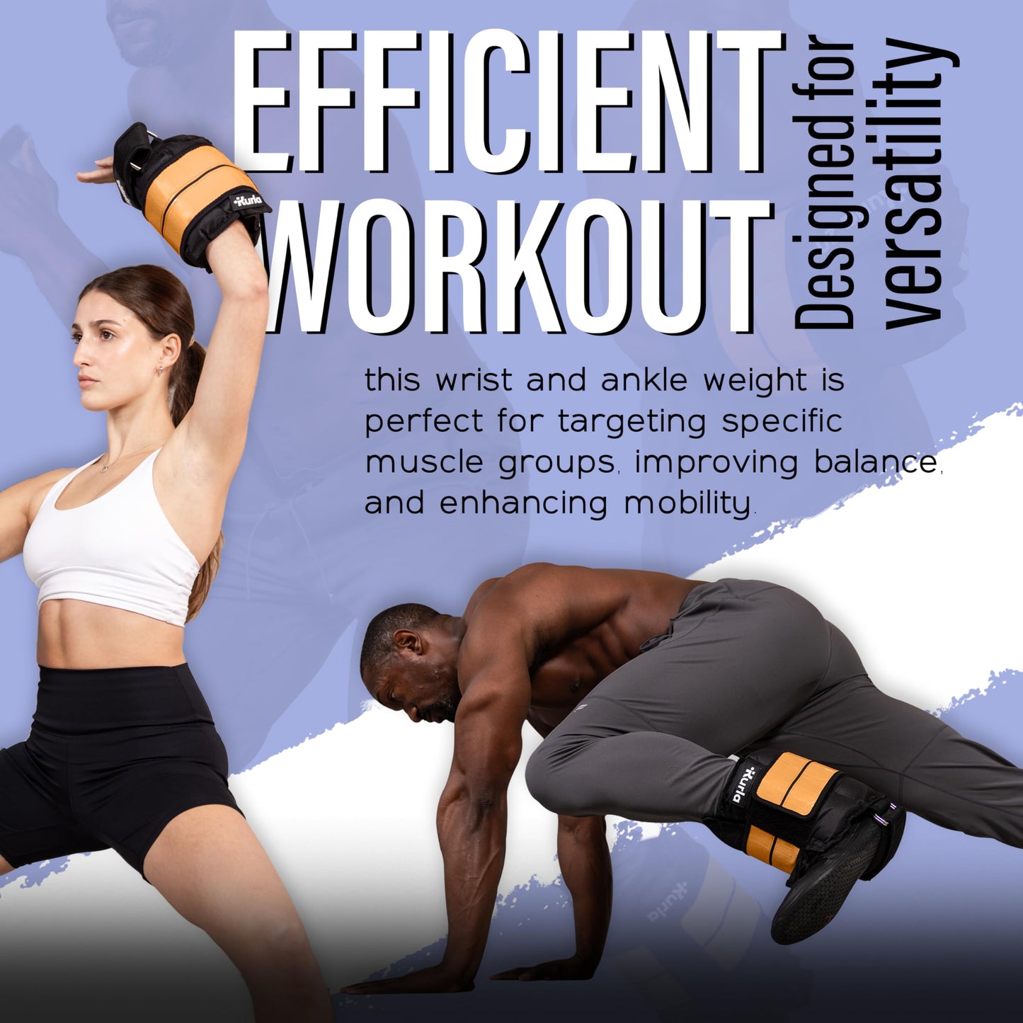 Kurla 20 lbs Ankle & Wrist Weight with Adjustable Strap | Breathable Fabric for Strength Training, Walking, Yoga & Rehab | Durable At-Home Workout Equipment for Men & Women | Orange