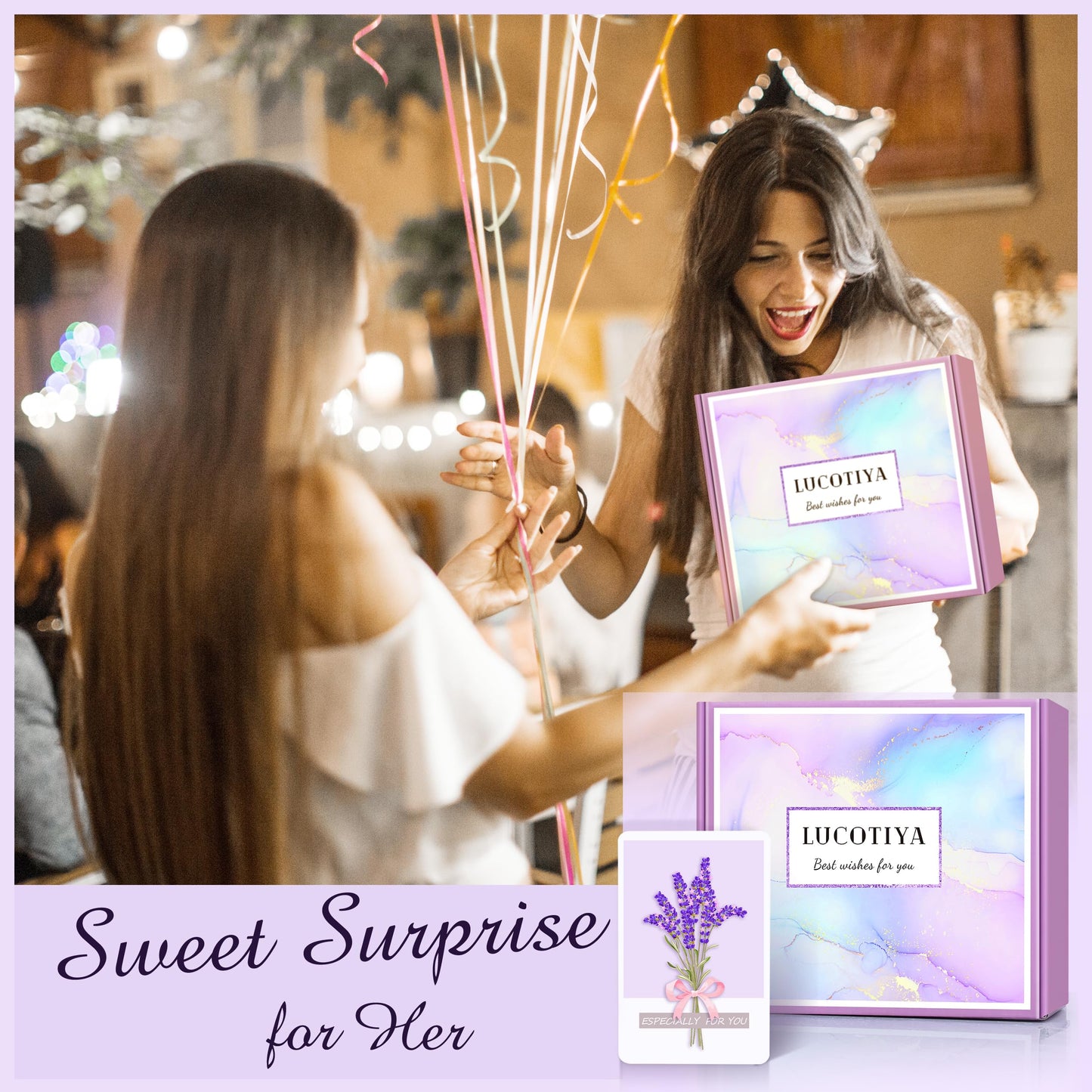 LUCOTIYA Gifts for Women, Mother's Day Gifts Basket for Woman Birthday Wine Tumbler Self Care Package Gift for Mom, Bestie, Her, Sister, Wife, Auntie Thank You Gift for Women Teacher Appreciation
