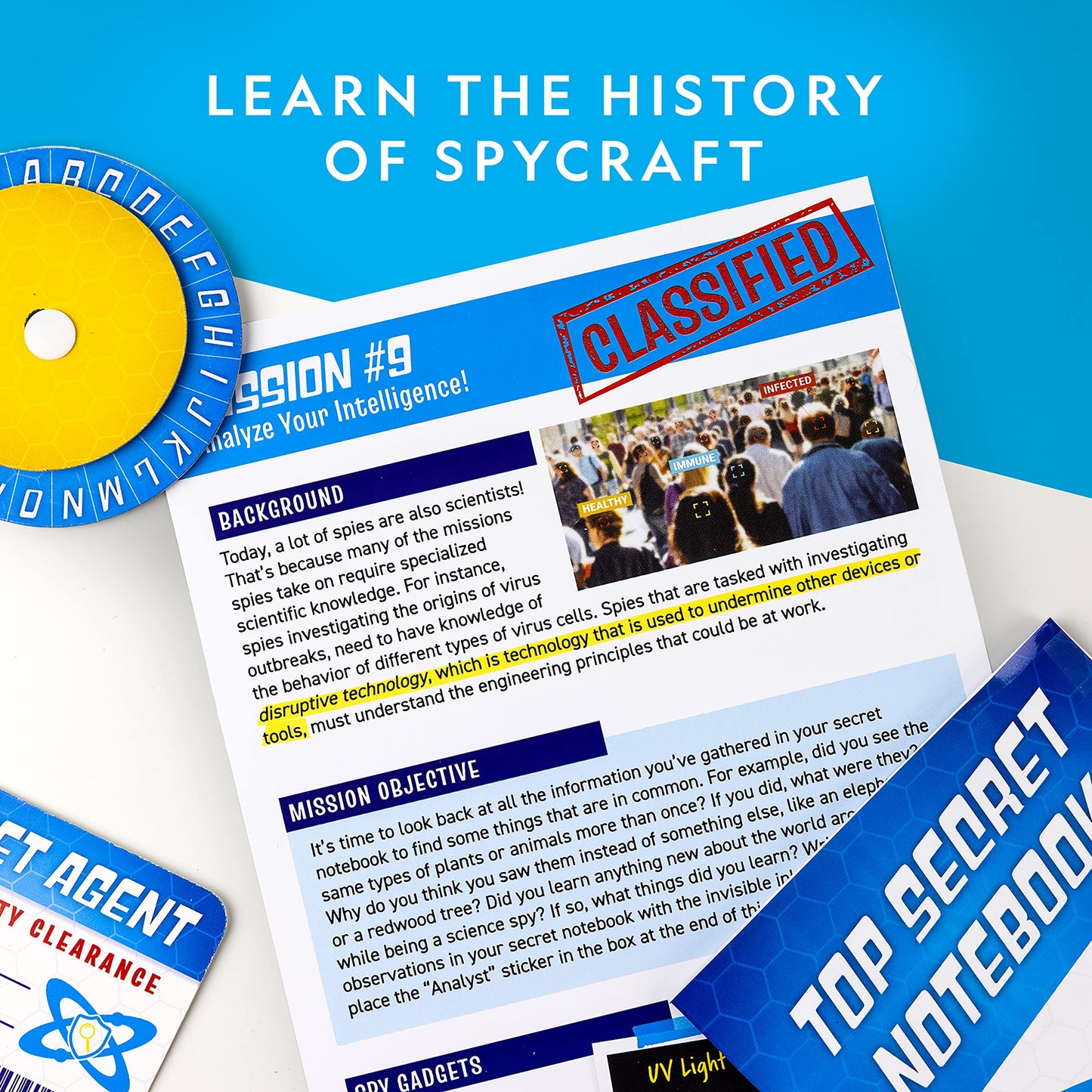 NATIONAL GEOGRAPHIC Spy Science Kit - Kids Spy Activity Set, Complete 10 Secret Spy Missions with Spy Gadgets for Kids and Spy Gear, Kids Detective Kit, Science Kits for Kids, Pretend Play