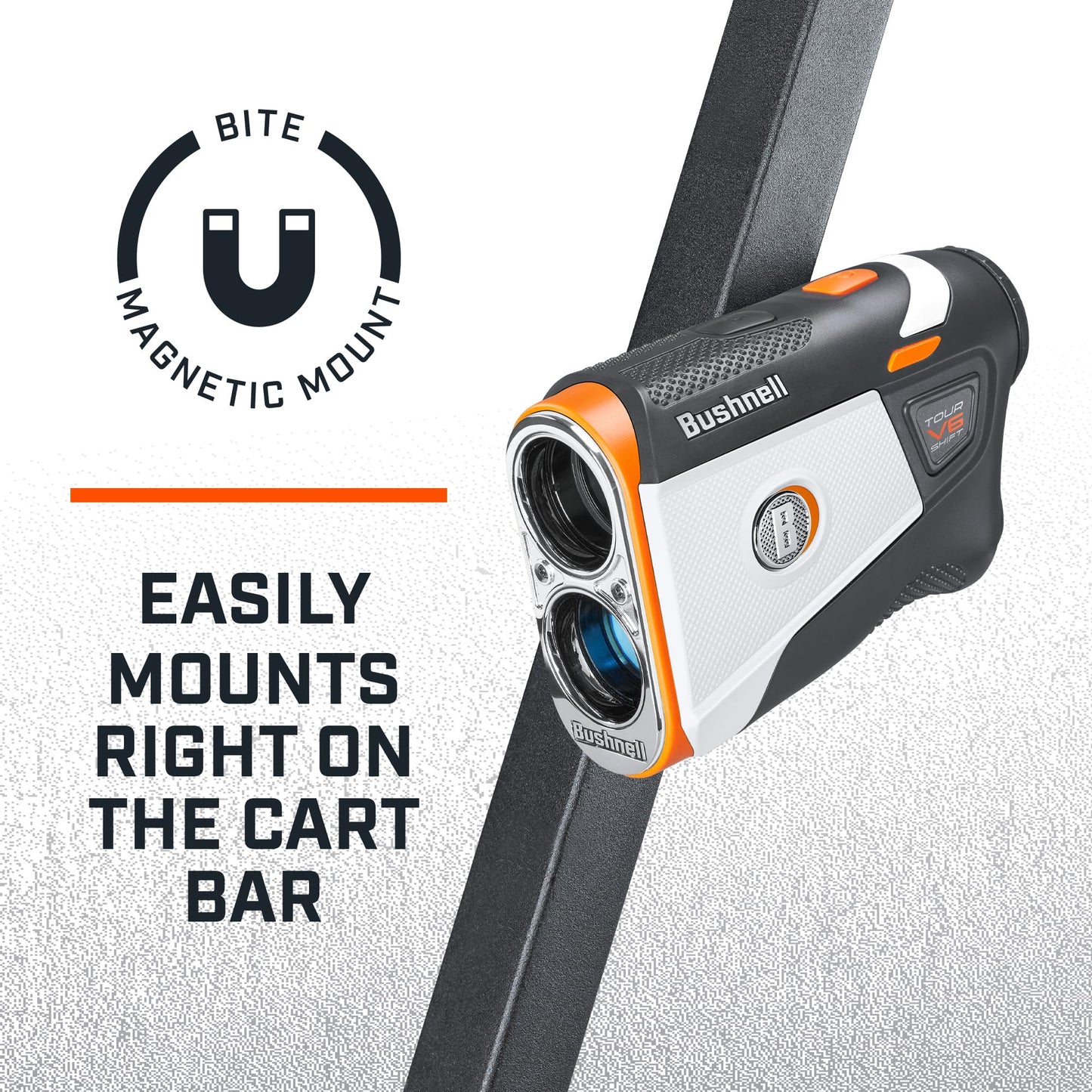 Bushnell Golf Tour V6 Shift Laser Rangefinder with Slope Switch, Visual Jolt Flag Locking, Magnetic Mount, 1300 Yard Range 6X Magnification