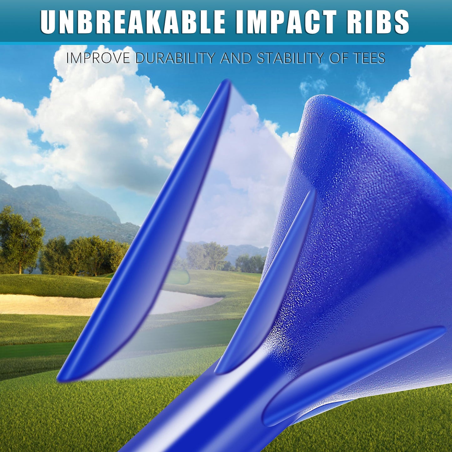 CHAMPKEY 3-1/4" Premium Plastic Golf Tees|Excellent Durability and Stability Tees | Choose Between 25 Pack and 50 Pack