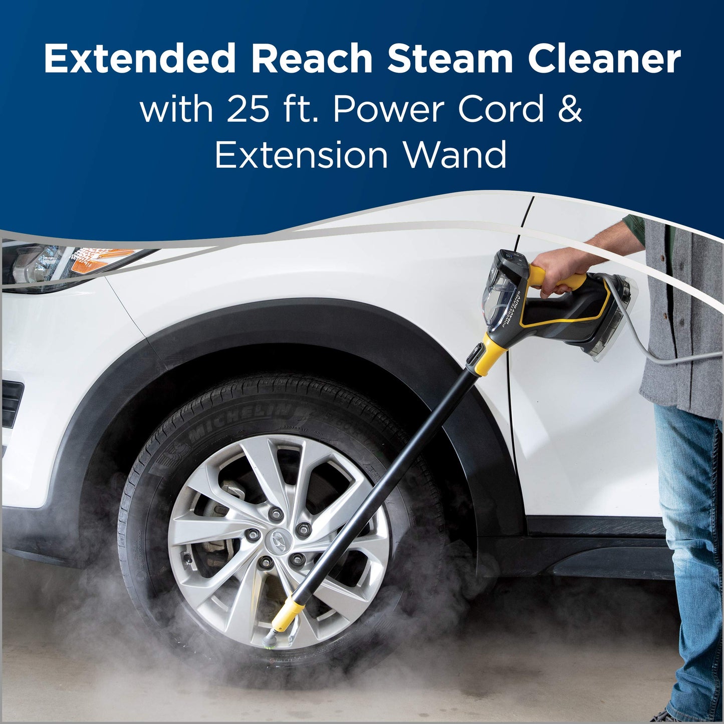 BISSELL Power Steamer Heavy Duty 3-in-1 Steam Mop and Handheld SteamShot for Indoor and Outdoor Use:Garage, Workshop, Auto, Boat, Recreational Vehicles; Windows,Outdoor Furniture and Decks,Black,2685A