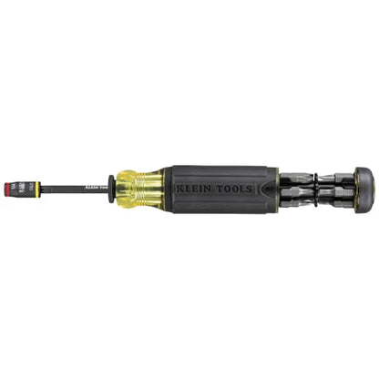 Klein Tools 32304 Screwdriver, 14-in-1 Adjustable Screwdriver with Flip Socket, HVAC Nut Drivers and Bits, Impact Rated