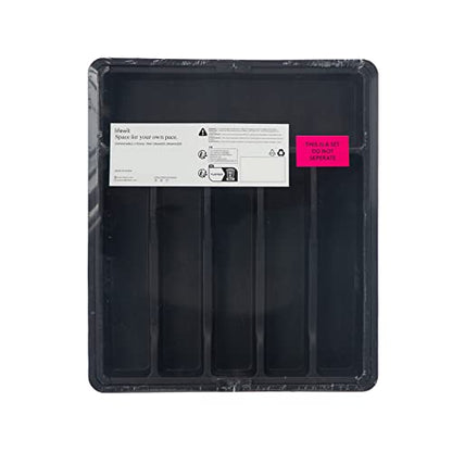 Lifewit Large Silverware Drawer Organizer, Expandable Utensil Tray for Kitchen, BPA Free Flatware and Cutlery Holder, Adjustable Plastic Storage for Spoons Forks Knives, Large, Black