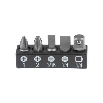 Klein Tools 65200 Ratchet Set, 5-Piece Mini Ratchet Set with Phillips, Slotted, and Adapter for Other Socket Sizes, For Tight Spaces