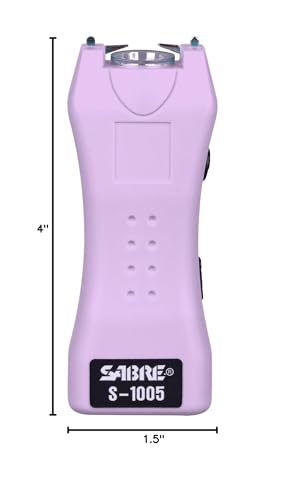 SABRE Pepper Spray & 2-in-1 Stun Gun with Flashlight, Self Defense Kit, Fast Flip Top Safety, Finger Grip for Better & Faster Aim, Painful 1.60 µC Charge, 120 Lumen LED Light, Rechargeable, 0.54 fl oz