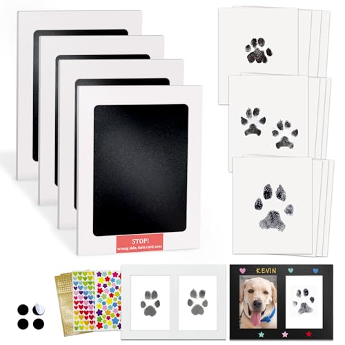 MYPAWLETS Inkless Pet Paw Print Kit,Clean Touch Ink Pad for Dog Paw Prints,Mess-Free Paw Print Stamp Pad for Dogs Cats,Dog Nose Print Kit,Personalized Pet Lover,Dog Mom Gift-4M