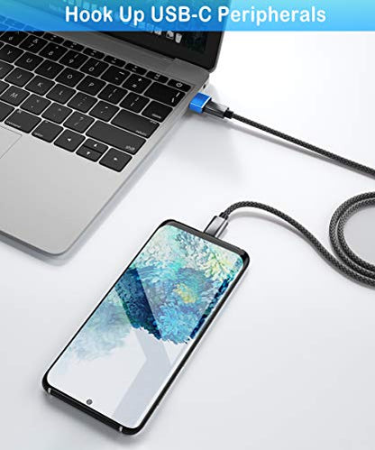 Elebase USB to USB C Adapter 4 Pack,Type C Female to USB A Male Charger Connector for Apple iPhone 16 15 14 13,iWatch 10,iPad 8 8th 9 9th 10th Air 4th 5 Mini 6 Generation,Samsung Galaxy Z Flip S24 S23