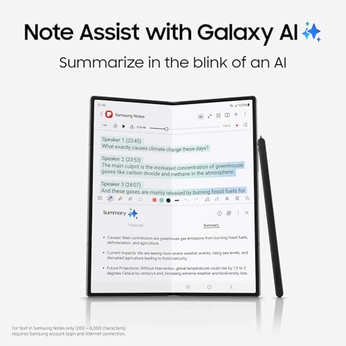 SAMSUNG Galaxy Z Fold 6 AI Cell Phone, 512GB Unlocked Android Smartphone, Circle to Search, Handsfree Live Interpreter, AI Photo Edits, Large Screen, 2024,US 1 Yr Manufacturer Warranty, Silver Shadow