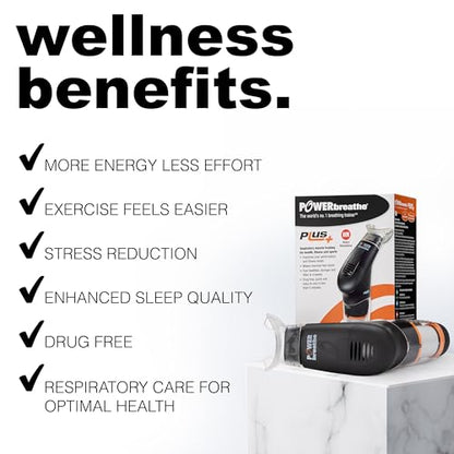 POWERbreathe - Breathing Exercise Device, Breathing Trainer and Therapy Tool to Strengthen Breathing Muscles and Help Lung Capacity, Handheld Inspiratory Muscle Trainer - Black, Medium Resistance