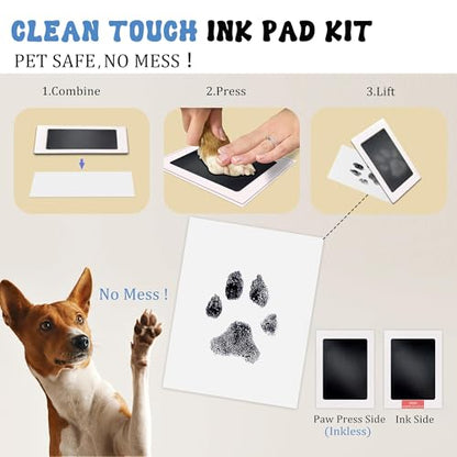 MYPAWLETS Inkless Pet Paw Print Kit,Clean Touch Ink Pad for Dog Paw Prints,Mess-Free Paw Print Stamp Pad for Dogs Cats,Dog Nose Print Kit,Personalized Pet Lover,Dog Mom Gift-4M