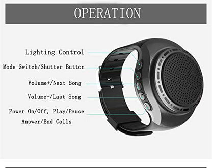 ORIDECOR Upgraded Wearable Waterproof Wireless Wrist Portable Sports Bluetooth Speaker Watch with Multi Function MP3 Player & FM Radio & Selfie & Ultra Long Standby Time for Running, Hiking, Climbing