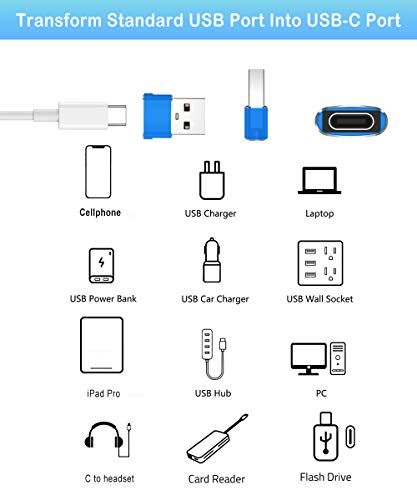 Elebase USB to USB C Adapter 4 Pack,Type C Female to USB A Male Charger Connector for Apple iPhone 16 15 14 13,iWatch 10,iPad 8 8th 9 9th 10th Air 4th 5 Mini 6 Generation,Samsung Galaxy Z Flip S24 S23