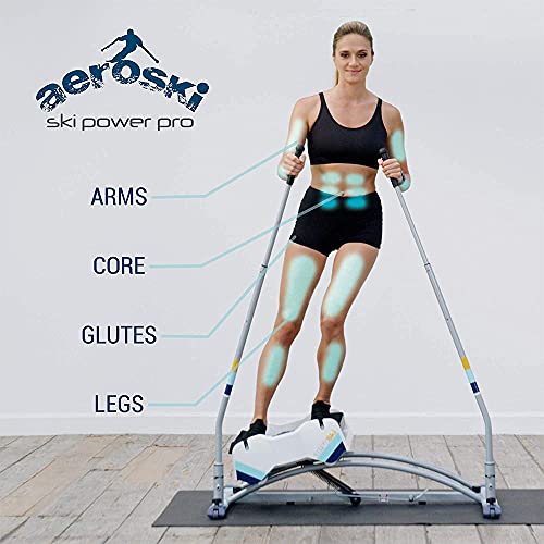 Aeroski Power Pro Home Fitness - Simulator Exercise Machine with Ski Poles, VR Goggles, and Fitness App to Provide Low Impact, Plyometric, Total-Body Workouts