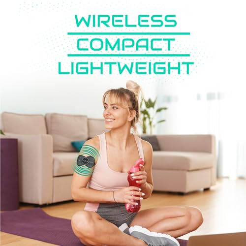 Pro 1000 Wireless Tens Unit for Pain Relief - Mini Tens Massager Portable Electric Muscle Stimulator - Deep Tissue EMS Pain Management Device - Pulse Therapy for Back Shoulder Neck Leg Arm (2 Pads)