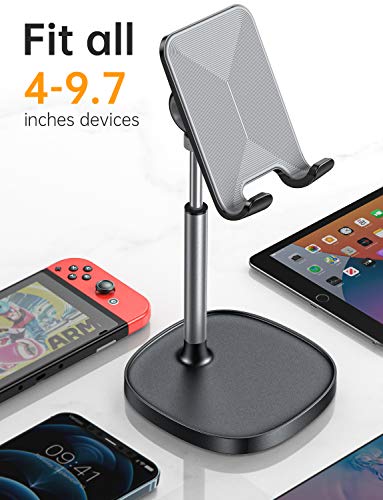 LISEN Cell Phone Stand Adjustable for iPhone Phone Holder for Desk, Office Desk Accessories Computer PC for iPhone Stand Gaming Essentials Fit Otterbox Case Phones Switch Kindle iPad Air Tablet 4-10in