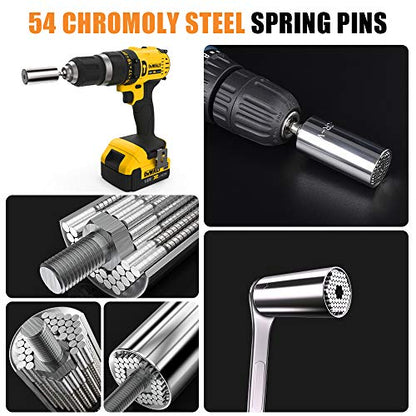 Fathers Day Dad Gifts from Daughters Son Kids Wife Super Universal Socket Tools Gifts for Men Gifts for Dad Grip Set with Power Drill Adapter Cool Stuff Ideas Gadgets for Men Gifts for Women Husband