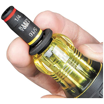 Klein Tools 32304 Screwdriver, 14-in-1 Adjustable Screwdriver with Flip Socket, HVAC Nut Drivers and Bits, Impact Rated