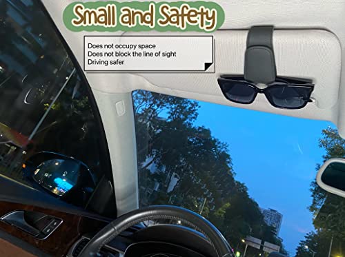 CHOSMOYI Magnetic Leather Sunglass Holder for Car, Sunglasses Clip for Car Visor, Auto Interior Accessories Universal for Different Size Eyeglasses (Black)