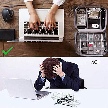 Electronics Accessories Organizer Bag, Electronic Organizer Travel Universal Cable Organizer Electronics Accessories Cases for Cable,Charger, Phone, USB, SD Card, Business Travel Gadget Bag, Dark Blue