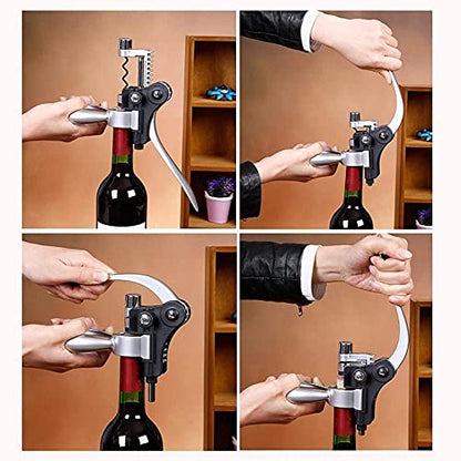 Wine Opener,Wine Bottle Opener, Wine Accessories Areator Wine Opener Kit, Red wine Corkscrew Set with Wood Case,Wine Gift with Luxury Packaging