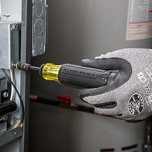 Klein Tools 32304 Screwdriver, 14-in-1 Adjustable Screwdriver with Flip Socket, HVAC Nut Drivers and Bits, Impact Rated