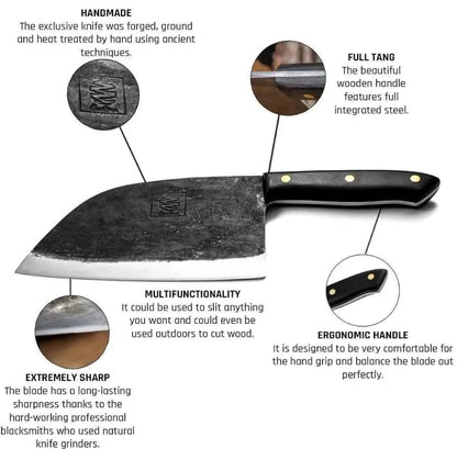 COOLINA Promaja Knife – Carving, BBQ, Meat Cutting, Slicing, Butcher & Chef Knife – Essential Kitchen Tool