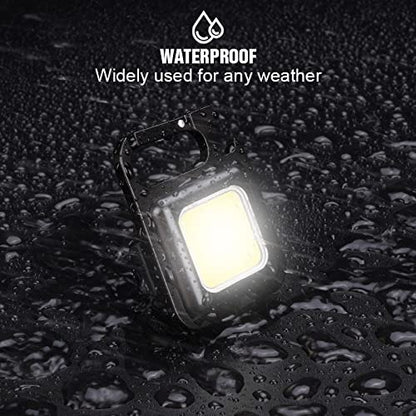 FFKQBH LED Flashlight Cob Keychain Work Light, Triple Light Flashlight with 3 Modes, EDC Purse Light, Rechargeable Flashlights for Home, Camping, Walking (4)