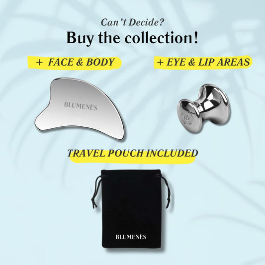 Blumenes - Mushroom Gua Sha Tool - Stainless Steel Massage Tool for Face & Body - Cold & Heat Retention for Relaxing Spa Experience - Durable Stainless Gua Sha for Enhanced Skincare Routine