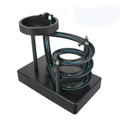 Kinetic Art Perpetual Motion Machine Desk Toy, Non-Stop Rolling Ball Funny Toys Stress Relief Cycle Device, Educational Science Newtons Physics Gadget Desktop Decor for Home and Office - Black