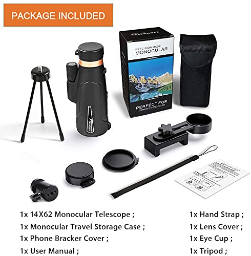 12x60 Monocular Telescope with Smartphone Holder & Upgraded Tripod, High Powered SMC & BAK4 Scope, Birthday Gifts for Men Dad Him Husband Teen, Gifts for Fathers Day, Outdoors Survival Hiking Gear