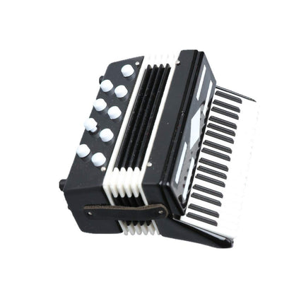 Dselvgvu Miniature Accordion with Case Mini Musical Instrument Accordion Replica Collectible Figurines Dollhouse Accessories Model Home Decoration Display Ornament (Black, 2.76"x2.36"x1.18")