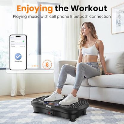AXV Vibration Plate Fitness Platform Exercise Machine Vibrating Lymphatic Drainage Shaking Full Body Shaker Workout Vibrate Stand Shake Board Sport Gym for Weight Loss Fat Burner for Women Men