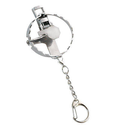 TAOHUAJIANG Mini Bear Trap Keychain - Funny & Cool Mouse Trap Gadget (Stainless Steel, Silver)