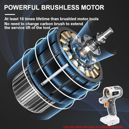 20V 10 Piece Power Tool Kit, Cordless Power Tool Kits, with 2 x 4.0Ah Batteries and Charger in Case, Brushless Power Tool Combo Kit for DIY Projects, Tool Set