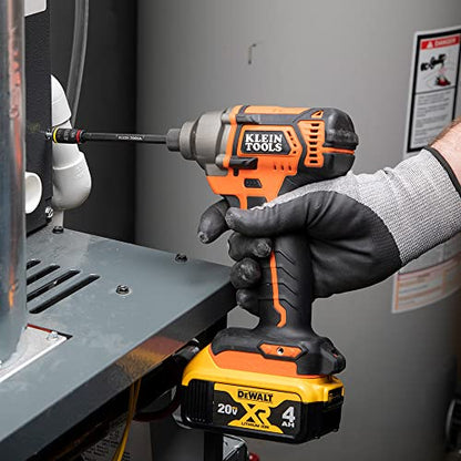 Klein Tools 32304 Screwdriver, 14-in-1 Adjustable Screwdriver with Flip Socket, HVAC Nut Drivers and Bits, Impact Rated