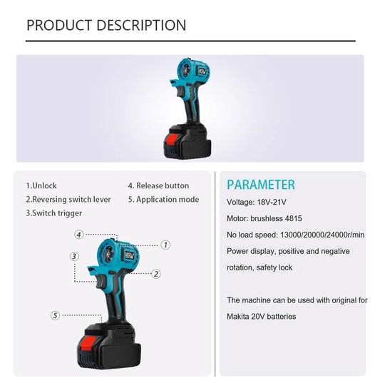 GOWE 20V Cordless Power Tool Combo Kit 20 Tool Set Brushless Multifunctional Electric Screwdriver Electric Saw Water Gun Polishing Machine Reciprocating Saw Swinging Chainsaw (Combo Kit 20 Tool Sets)