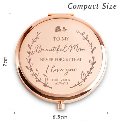 Mom Gifts from Daughter Son, Personalized Compact Mirror, Sentimental Mothers Day Birthday Gifts for Mom, Unique Present for Mother Parents