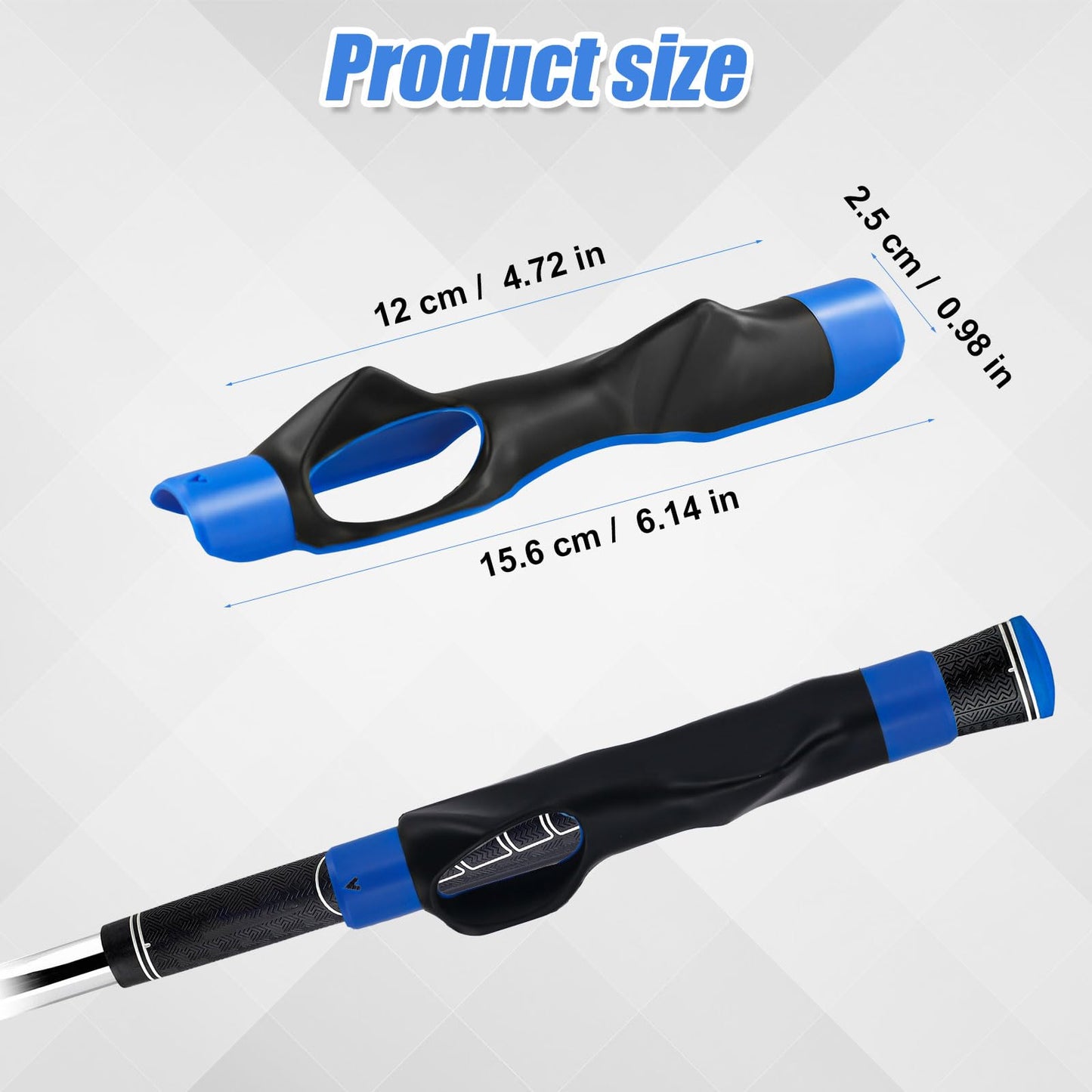 PEUTIER Golf Grip Trainer, Golf Training Aid Right Hand Lightweight Golf Swing Trainer Anti-Slip Golf Wrist Trainer Golf Swing Aid for Correct Hand Position & Grasp, Medium, blue