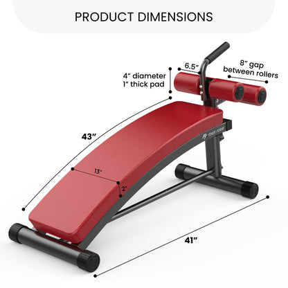 Finer Form Gym-Quality Sit Up Bench with Reverse Crunch Handle - Curved Ab Workout Bench for Your Home Gym. More Effective than an Ab Machine or Ab Roller. Get Abdominal Weight Bench for Decline Bench Press Right in Your Home Gym