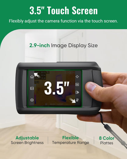 HP96 Thermal Imaging Camera, Super Resolution 240 x 240 Thermal Camera with Visual Camera, 96 x 96 IR Resolution, 3.5" Touch Screen, 25 Hz, Video and Audio Recording, 50° FOV, -4°F to 662°F