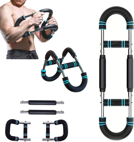PowerTwist Arm Trainer, Adjustable 20-110lbs Chest Workout Equipment, Portable Arm and Chest Muscle Trainer, PowerTwist Arm Trainer, Upper Body Workout Equipment for Men and Women (40-90lbs Blue)