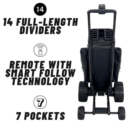 Zero Friction Stride - Remote and Follow Me Electric Golf Bag and Trolley Cart (Black)