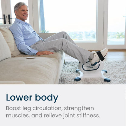 PhysioPedal® Arm & Leg Pedal Exerciser, Dual Mode, 8 Motorized Speeds, 8 Adjustable Resistance Levels, LED Display, Magnetic Remote, Low-Impact Exercise for Joint Health & Mobility