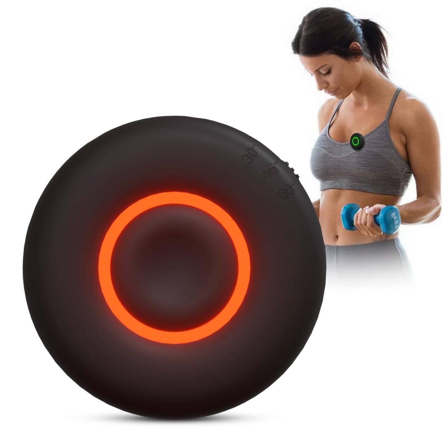 Time Me Rest Time Fitness Timer - Countdown Gym Timer and Stopwatch, Vibrating, Compact Design, Rechargeable Battery