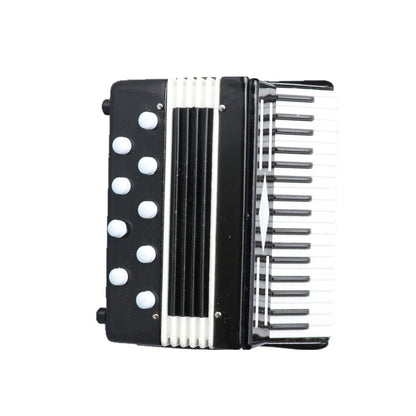 Dselvgvu Miniature Accordion with Case Mini Musical Instrument Accordion Replica Collectible Figurines Dollhouse Accessories Model Home Decoration Display Ornament (Black, 2.76"x2.36"x1.18")
