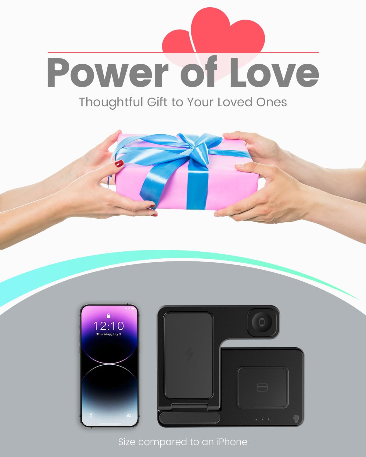 Wireless Charger iPhone Charging Station: 3 in 1 Charger Stand Multiple Devices for Apple - iPhone 16e 16 15 14 Pro Max 13 12 11 - Watch 10 9 8 7 6 5 4 3 2 SE and Ultra Series - Airpods 4 3 2 Pro
