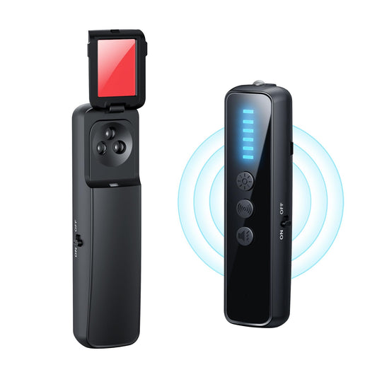 CoolMouse Hidden Camera Detectors, Spy Camera Detectors, Hidden Device Finder for Hotels Car Office Home Travel Meetingroom, Portable Mini Design, 5 Levels Sensitivity 4 Modes, 25H Working Time
